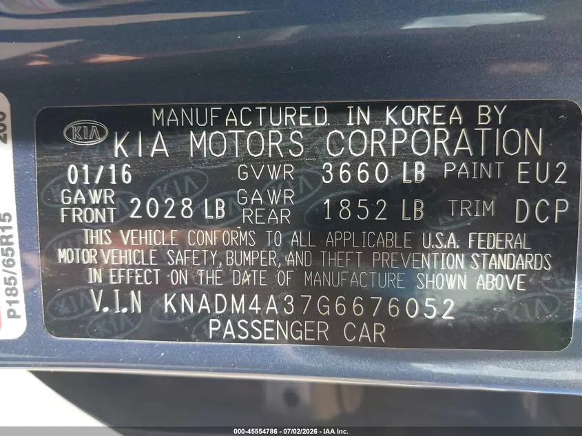 2016 Kia Rio LX KNADM4A37G6676052 — фото 9