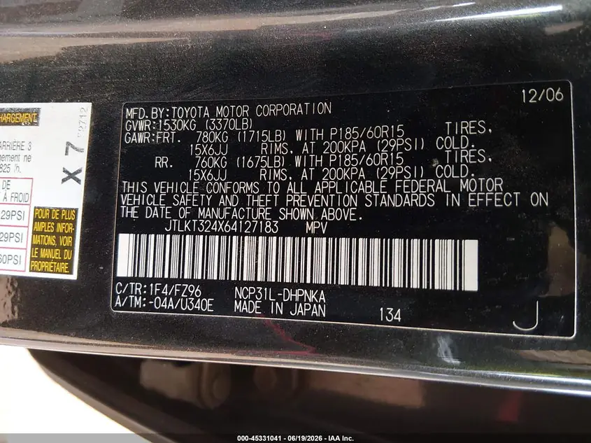 2006 Scion xB JTLKT324X64127183 — фото 9