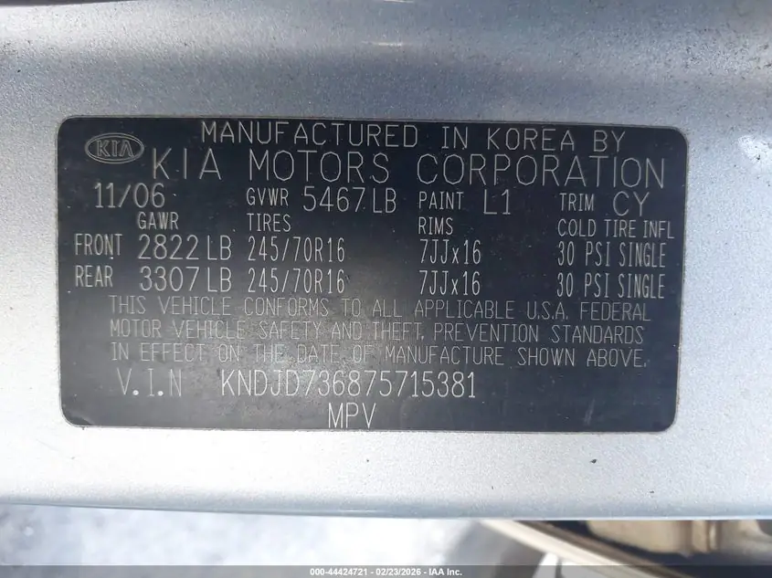 2007 Kia Sorento KNDJD736875715381 — фото 9